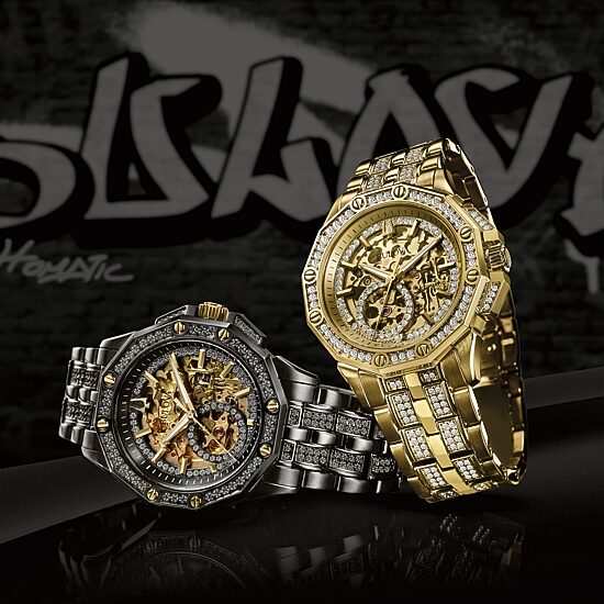 Bulova Crystal Mens Automatic Crystal Accent Gray Stainless Steel Bracelet Watch 98a293