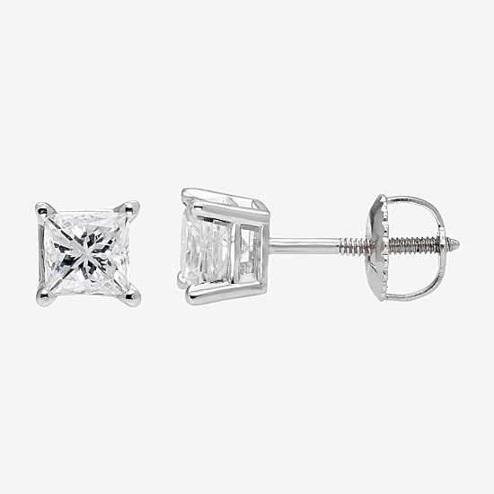 Premier Collection 1/4 CT. T.W. Natural Princess-Cut Diamond Stud Earrings