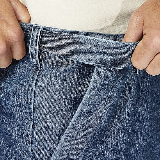 Haggar Stretch Denim Mens Classic Fit Flat Front Pant