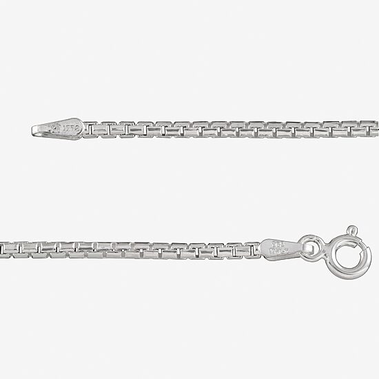 Made in Italy Sterling Silver Solid Box Chain Necklace