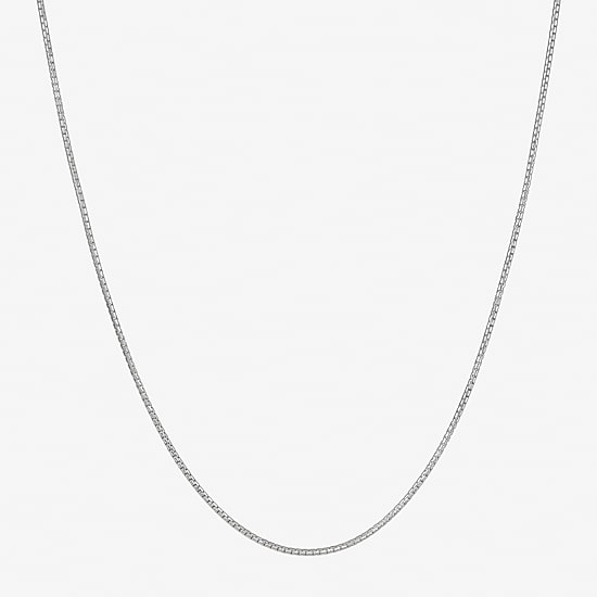 Made in Italy Sterling Silver Solid Box Chain Necklace