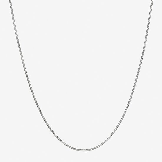Made in Italy Womens Sterling Silver 30 Inch Box Chain Necklace