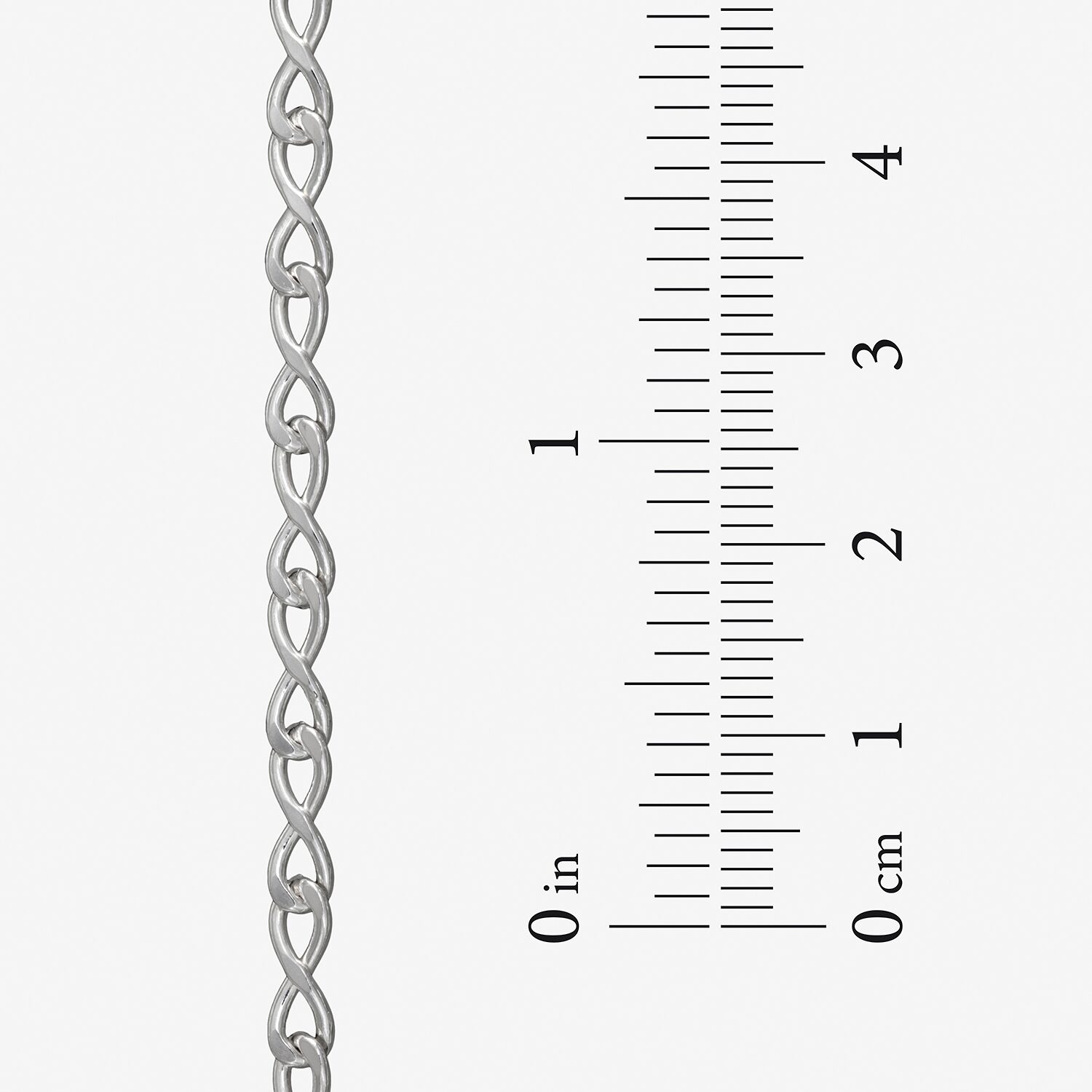 Made in Italy Womens Sterling Silver Inch Link Chain Necklace