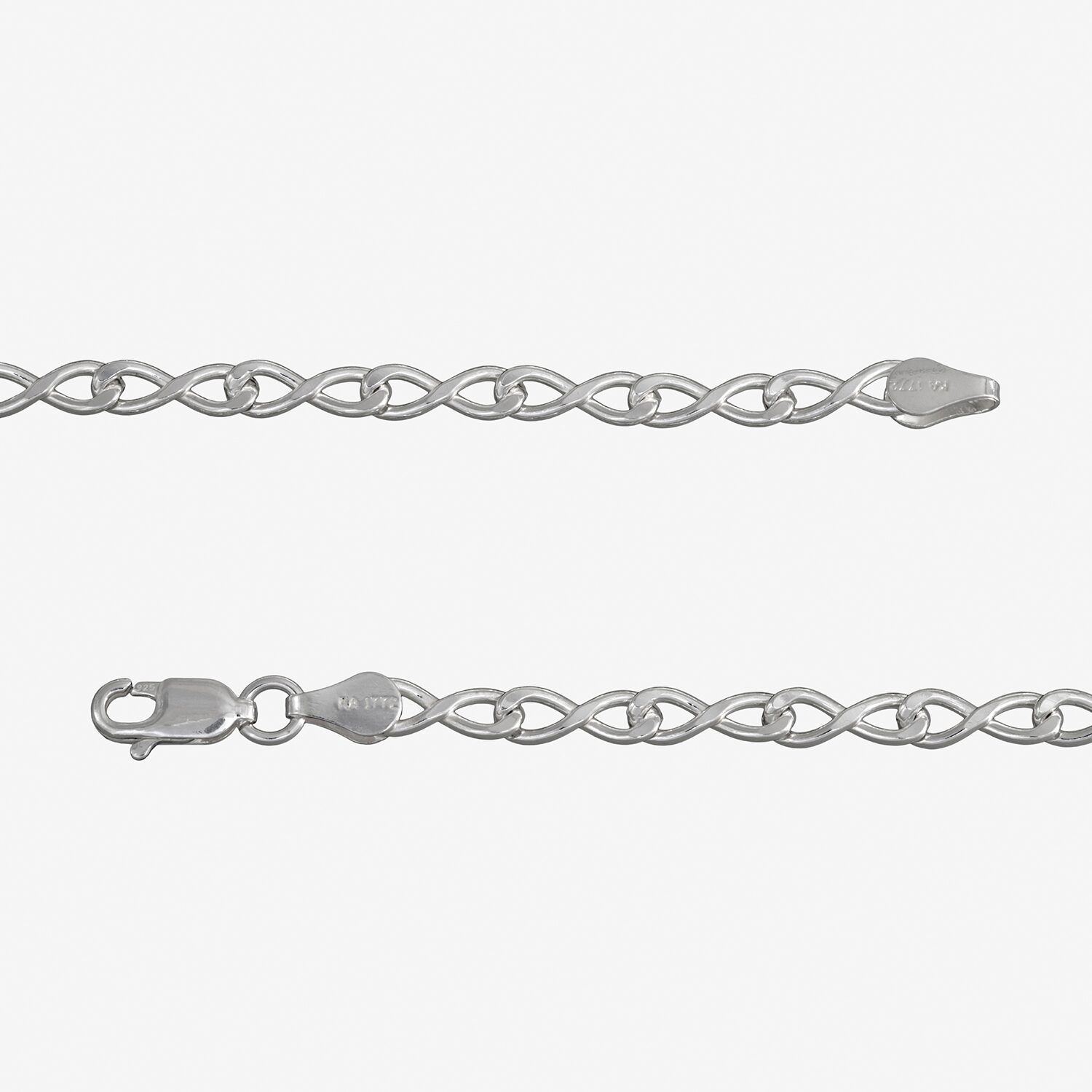 Made in Italy Womens Sterling Silver Inch Link Chain Necklace