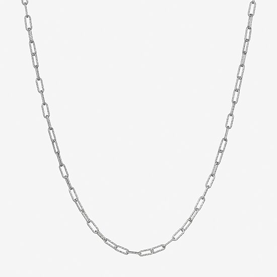 Made in Italy Womens Sterling Silver 22 Inch Paperclip Chain Necklace