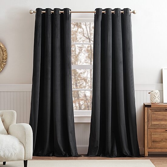 G.H. Bass & Co. Clark Grommet Top Blackout Set of 2 Curtain Panel
