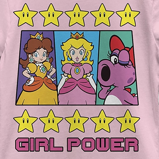 Little & Big Kid Girls Crew Neck Short Sleeve Regular Fit Super Mario Graphic T-Shirt