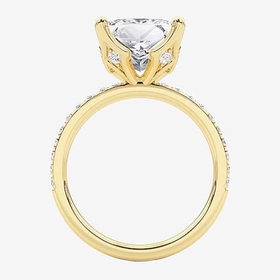 Grown Gorgeous (F / Vs2) Womens 4 7/8 Ct. T.W. Lab Grown White Diamond 14K Gold Side Stone Engagement Ring