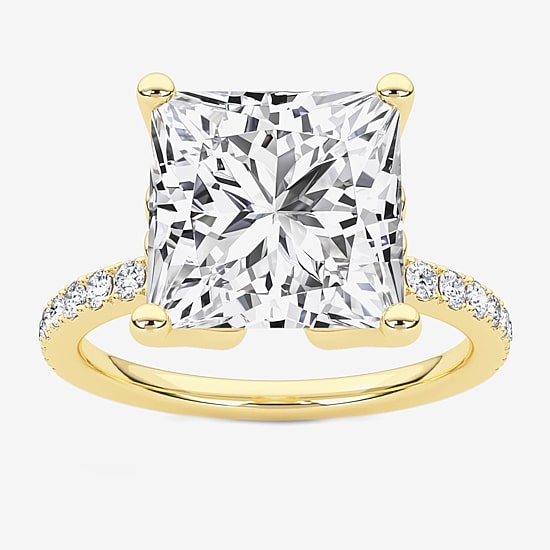 Grown Gorgeous (F / Vs2) Womens 4 7/8 Ct. T.W. Lab Grown White Diamond 14K Gold Side Stone Engagement Ring