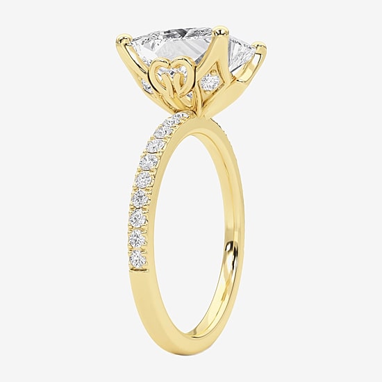 Grown Gorgeous (F / Vs2) Womens 4 7/8 Ct. T.W. Lab Grown White Diamond 14K Gold Side Stone Engagement Ring