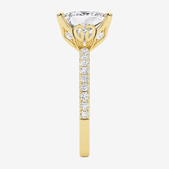 Grown Gorgeous (F / Vs2) Womens 4 7/8 Ct. T.W. Lab Grown White Diamond 14K Gold Side Stone Engagement Ring