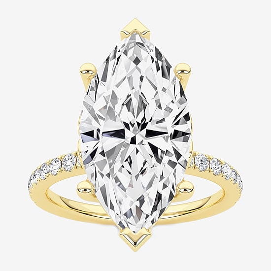 Grown Gorgeous (F / Vs2) Womens 4 7/8 Ct. T.W. Lab Grown White Diamond 14K Gold Marquise Side Stone Engagement Ring