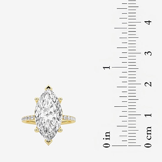 Grown Gorgeous (F / Vs2) Womens 4 7/8 Ct. T.W. Lab Grown White Diamond 14K Gold Marquise Side Stone Engagement Ring