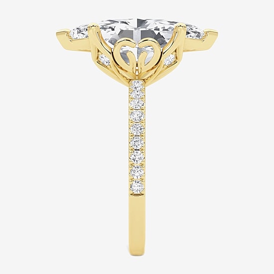 Grown Gorgeous (F / Vs2) Womens 4 7/8 Ct. T.W. Lab Grown White Diamond 14K Gold Marquise Side Stone Engagement Ring