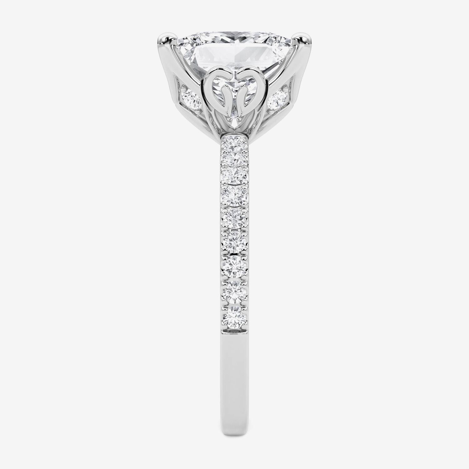 Grown Gorgeous (F / Vs2) Womens / Ct. T.W. Lab White Diamond 14K Gold Side Stone Engagement Ring