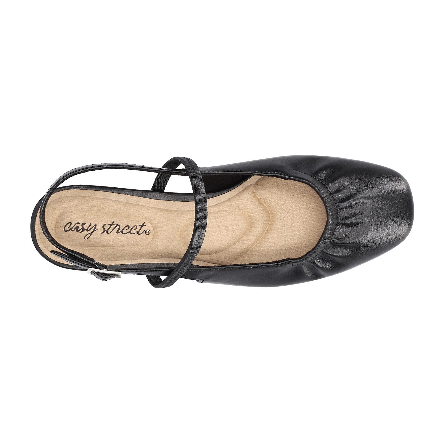 Easy Street Blake Womens Square Closed Toe Ballet Flats