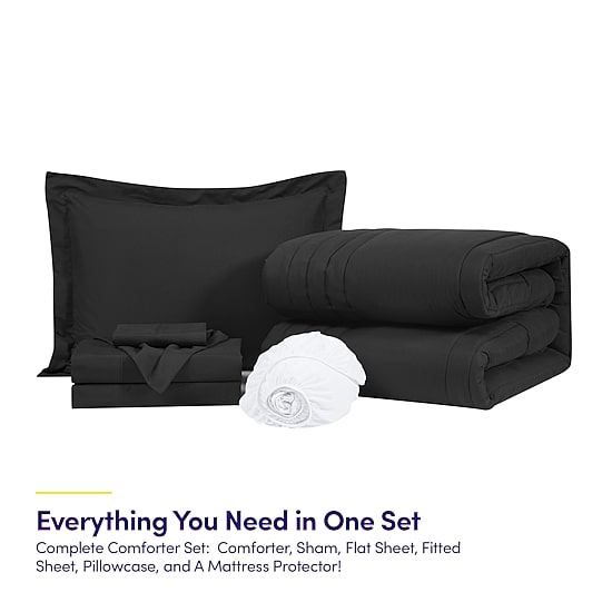 Sweet Home Collection Quilted Cozy Breathable Bedding Set Down Alternative Comforter Set