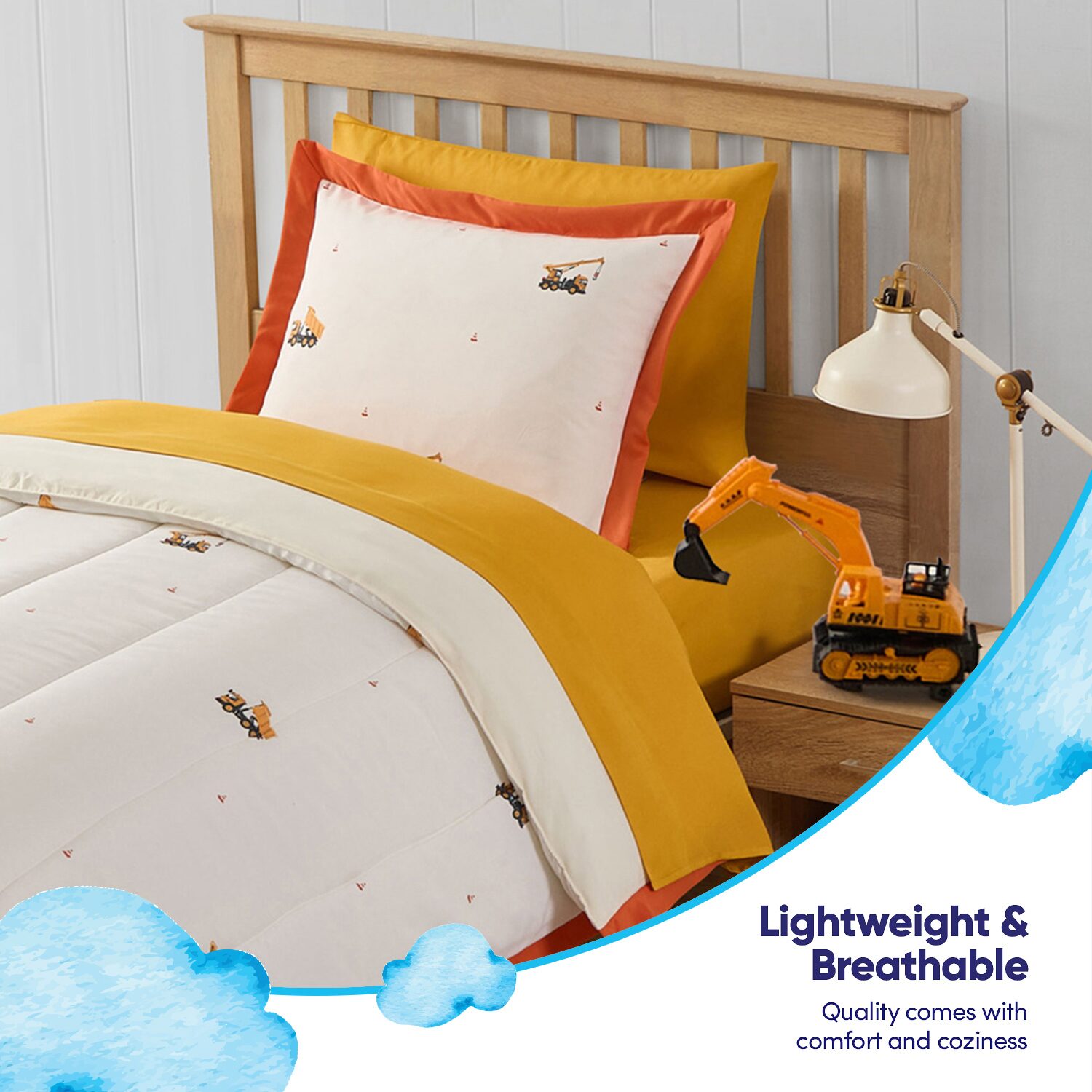 Sweet Home Collection Construction Cozy Kids Bedding Set Down Alternative Comforter Set
