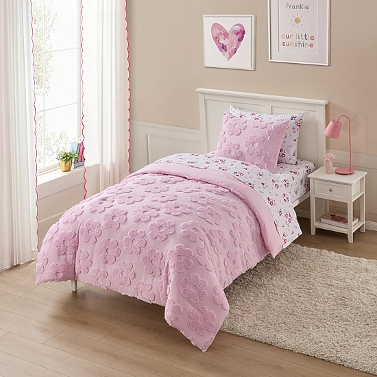 Sweet Home Collection Pheobe Floral Kids Bedding Set Down Alternative Comforter Set