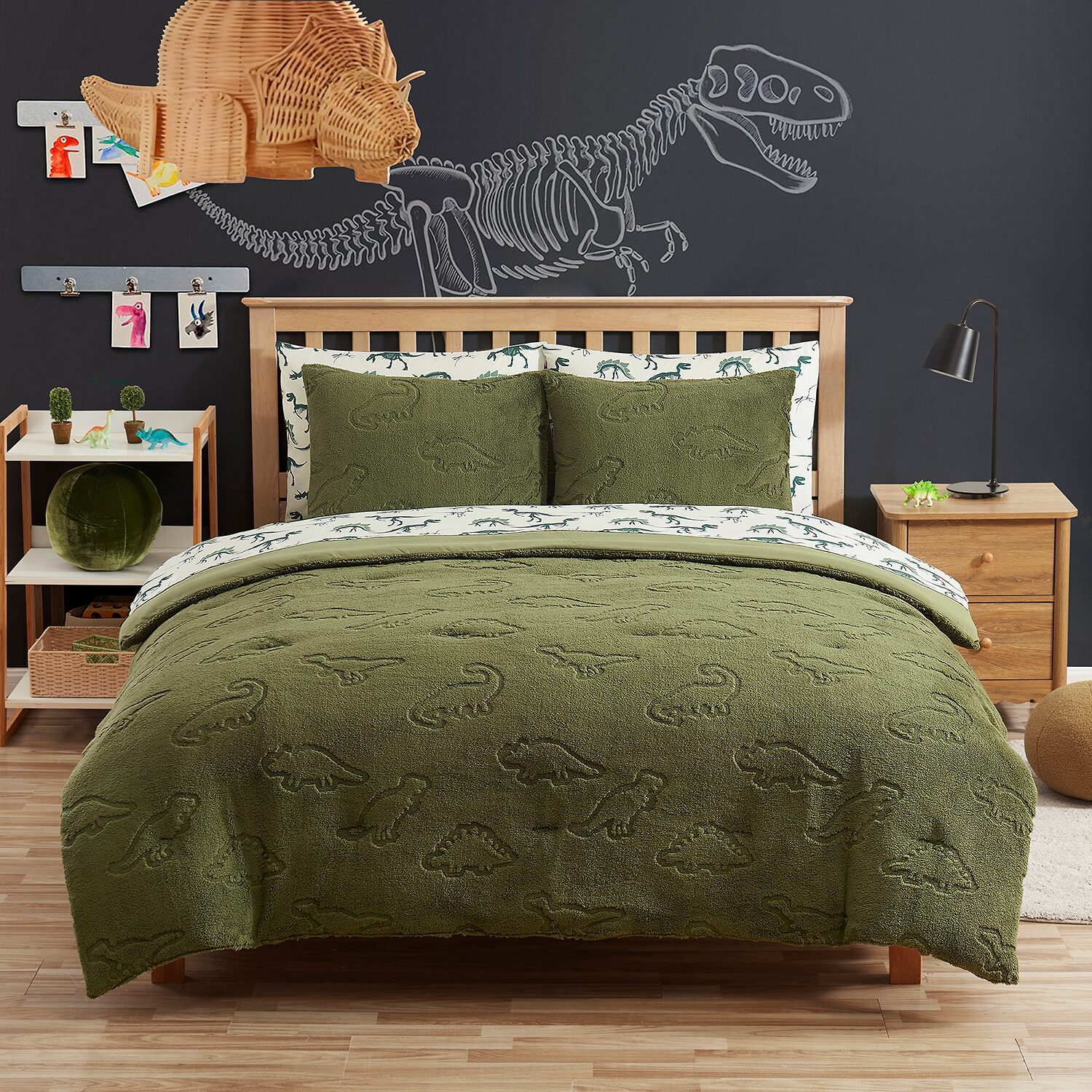 Sweet Home Collection Dino Den Cozy Kids Bedding Set Down Alternative Comforter