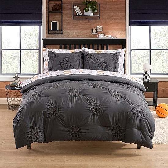 Sweet Home Collection Pintuck Basketball Kids Bedding Set Down Alternative Comforter Set
