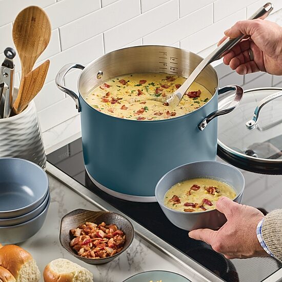 KitchenAid Color-Finished Stainless Steel 3-Ply Base 8-qt. Stockpot