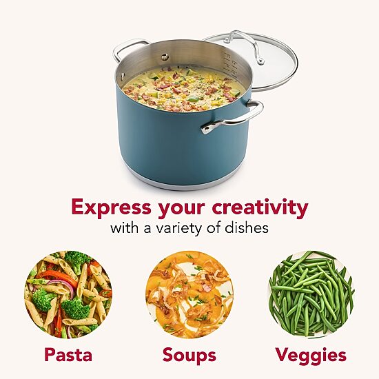KitchenAid Color-Finished Stainless Steel 3-Ply Base 8-qt. Stockpot