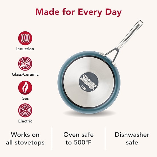 KitchenAid Color-Finished Stainless Steel 3-Ply Base 9.5" Frying Pan