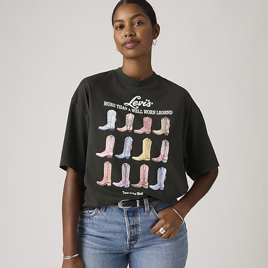 Levi's® Womens Crew Neck Elbow Sleeve T-Shirt