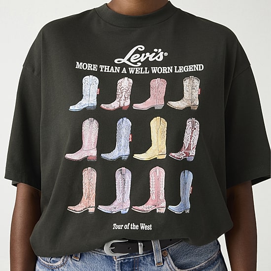 Levi's® Womens Crew Neck Elbow Sleeve T-Shirt