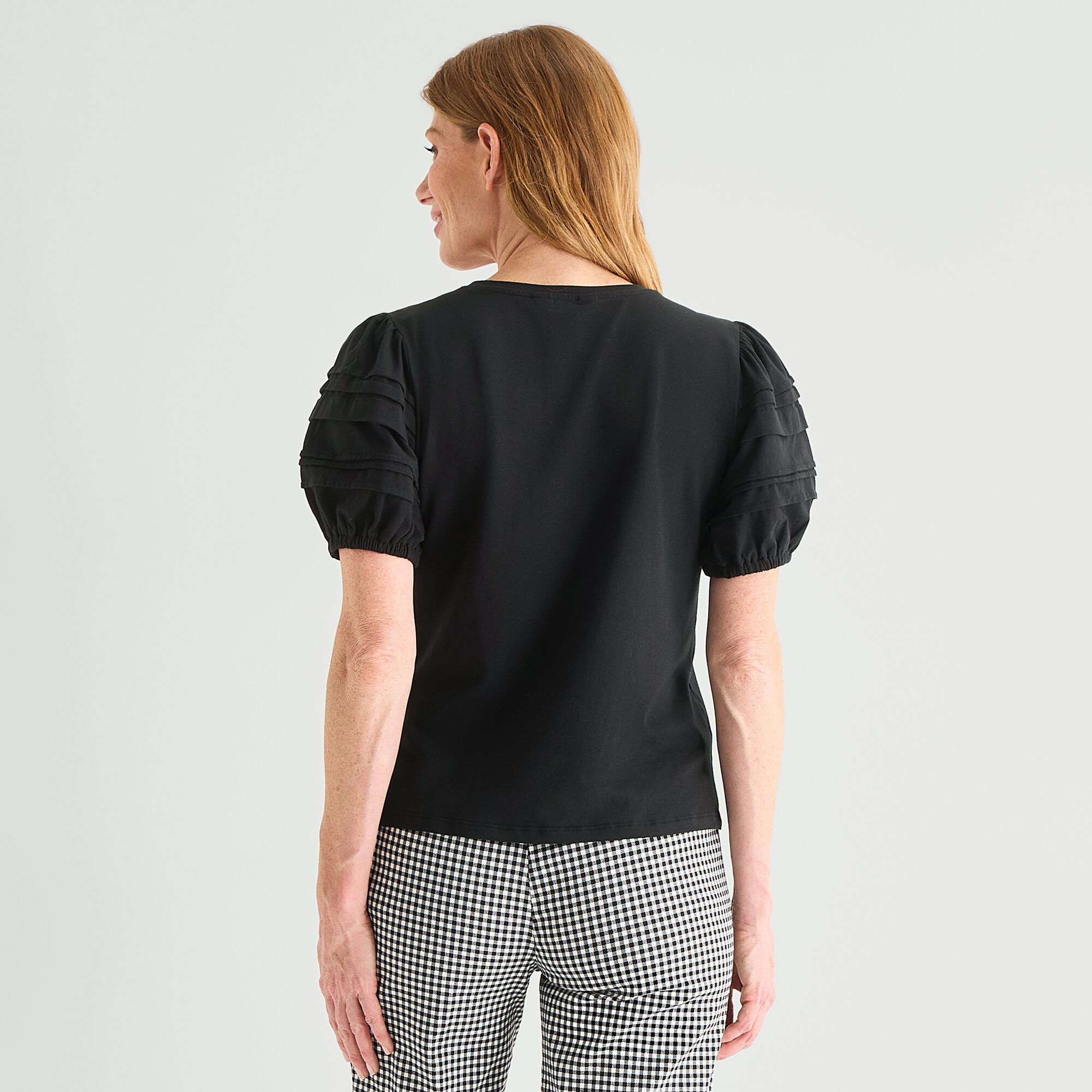 Liz Claiborne Womens Tall Round Neck Short Sleeve Blouse