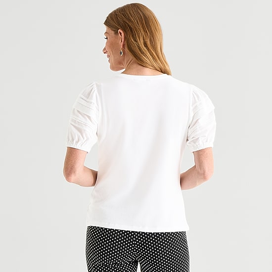 Liz Claiborne Womens Tall Round Neck Short Sleeve Blouse