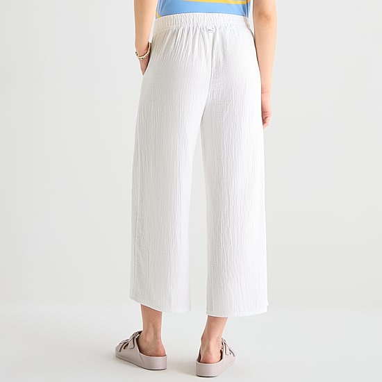 Hurley Womens Juniors Wide Leg Mid Rise Pull-On Pant