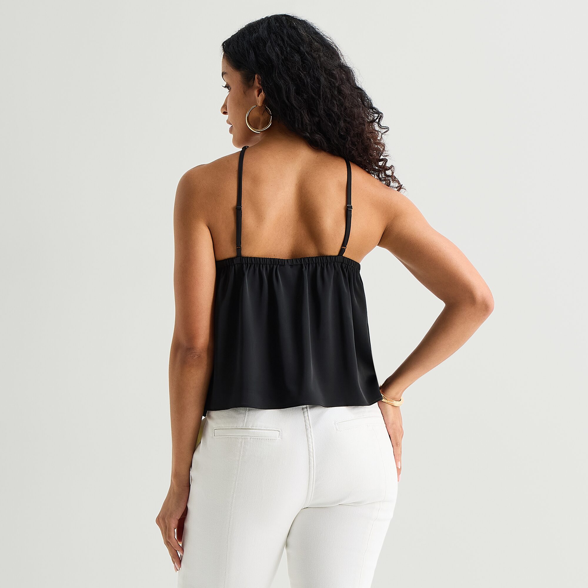 Bold Elements Womens Halter Neck Sleeveless Satin Blouse
