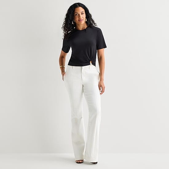 Bold Elements Womens Crew Neck Short Sleeve Crop T- Shirt