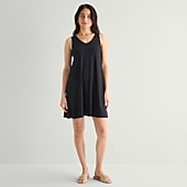 St. John's Bay Womens Tall V Neck Sleeveless Floral A-Line Dress