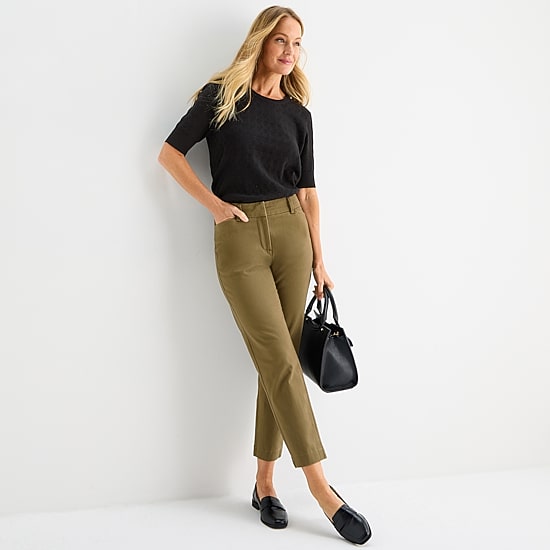 Liz Claiborne Emma Womens Slim Mid Rise Ankle Pant