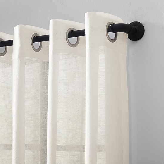 Archaeo Akari Slub Textured Linen Blend Grommet Top Sheer Single Curtain Panel