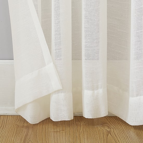 Archaeo Akari Slub Textured Linen Blend Grommet Top Sheer Single Curtain Panel