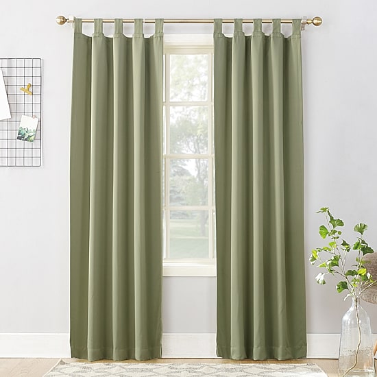 Sun Zero Evan Tab Top Energy Saving Blackout Single Curtain Panel