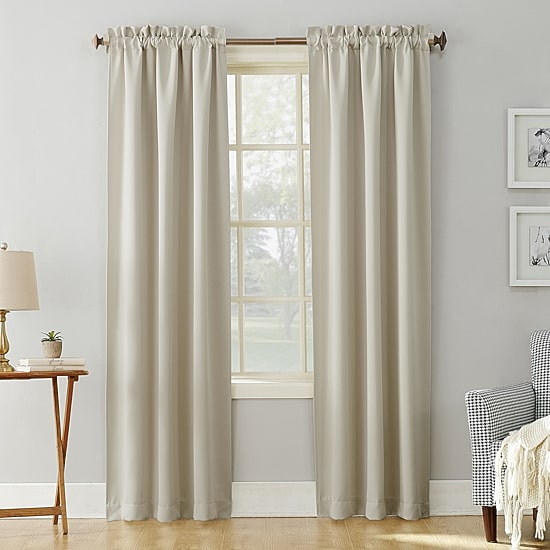 Sun Zero Evan Rod Pocket Energy Saving Blackout Single Curtain Panel