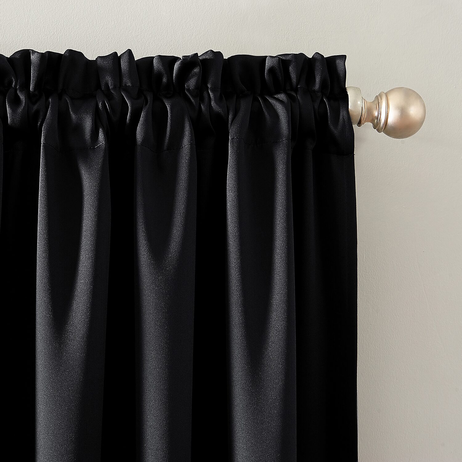Sun Zero Oslo Rod Pocket Energy Saving 100% Blackout Single Curtain Panel
