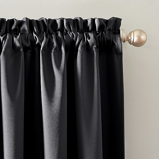 Sun Zero Oslo Rod Pocket Energy Saving 100% Blackout Single Curtain Panel