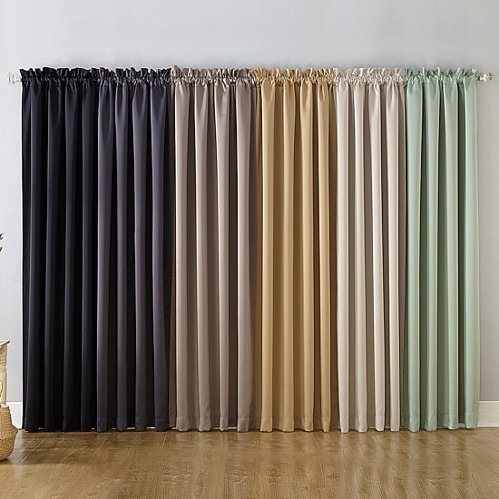 Sun Zero Oslo Rod Pocket Energy Saving 100% Blackout Single Curtain Panel