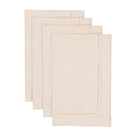 Fieldcrest Luxury Cotton-Linen Herringbone 4-pc. Napkins