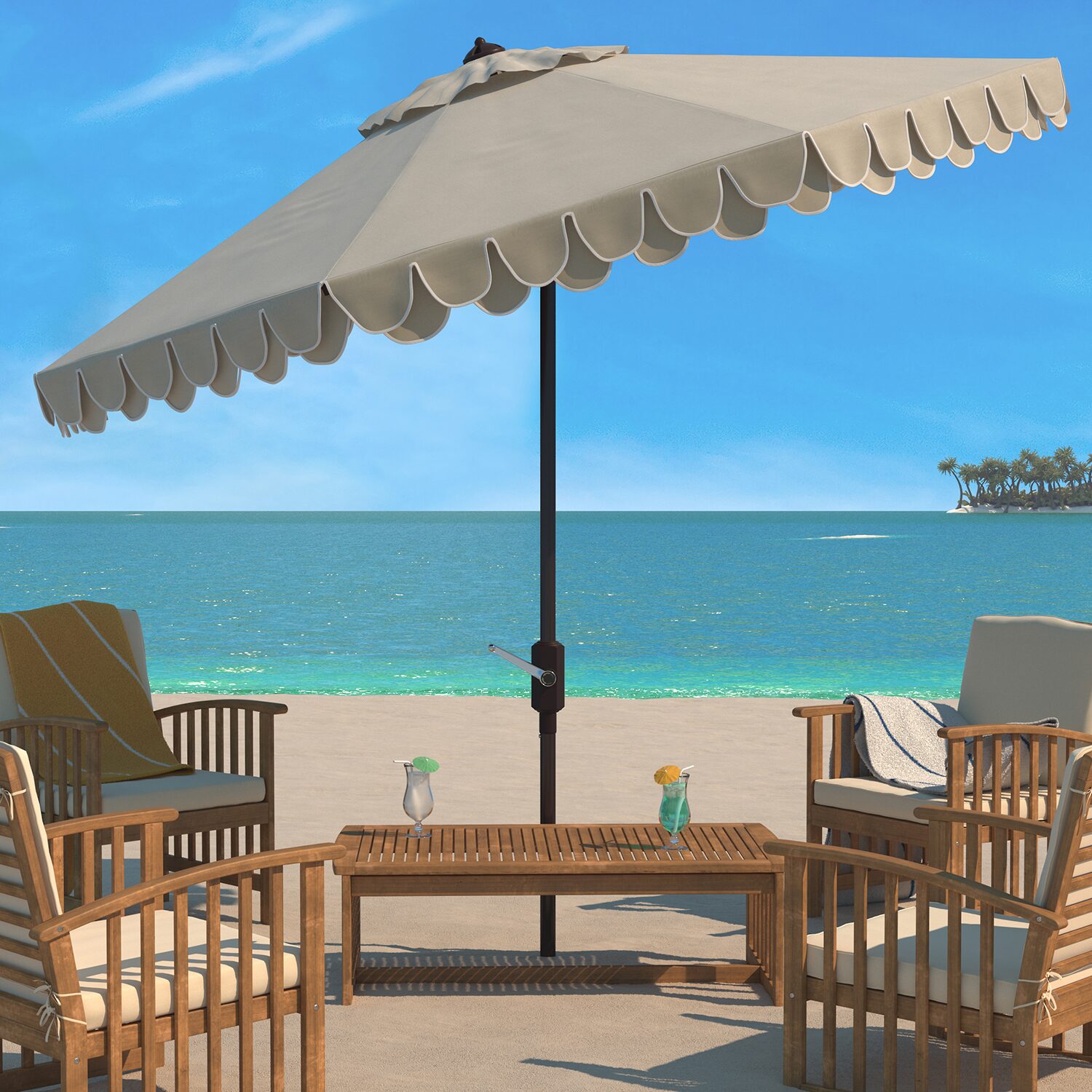 Safavieh Elegant Patio Collection Umbrella