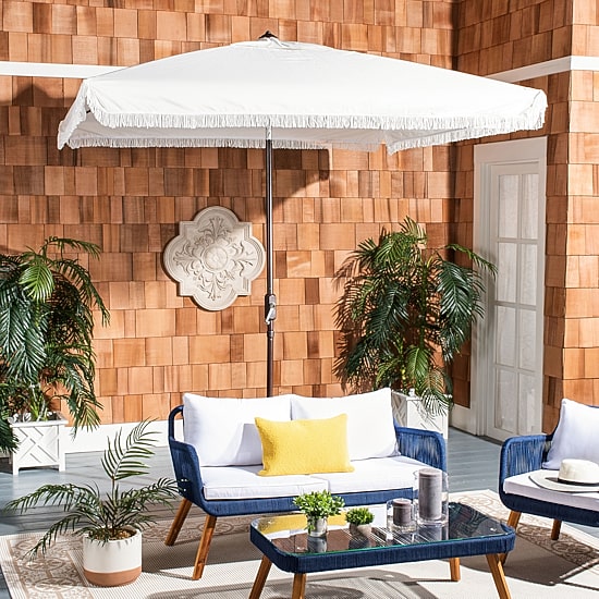 Safavieh Milan Fringe Collection Patio Umbrella
