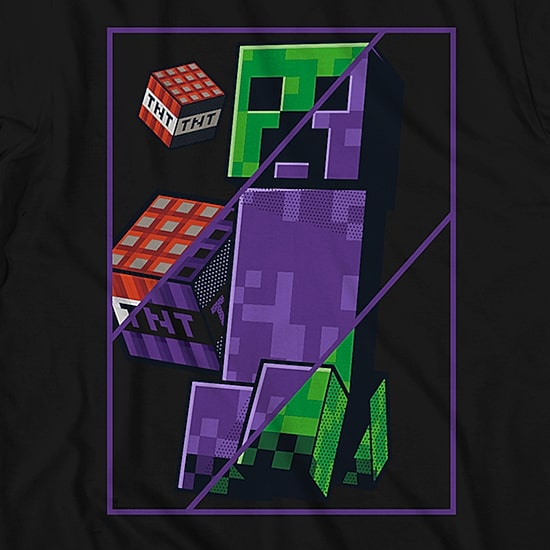 Little & Big Kid Boys Crew Neck Short Sleeve Regular Fit Minecraft Graphic T-Shirt