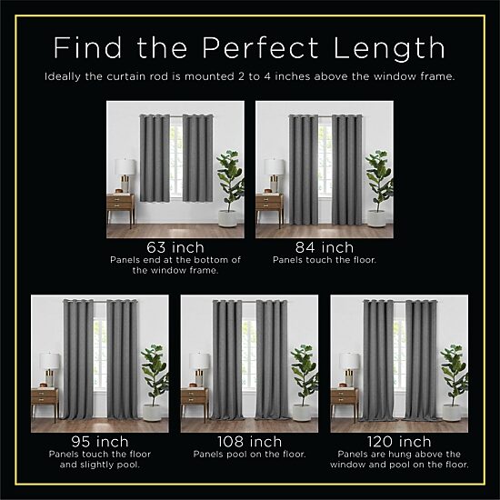 Eclipse Cassidy Grommet Top Blackout Single Curtain Panel