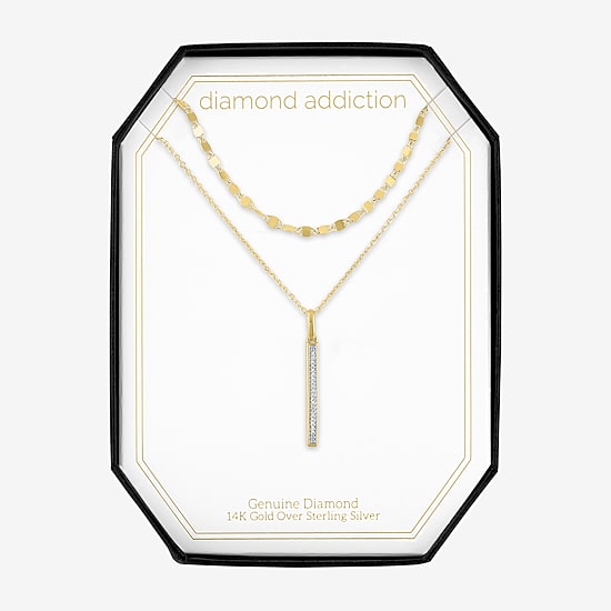 Diamond Addiction Womens 2-pc. Diamond Accent Natural White Diamond Sterling Silver Necklace Set